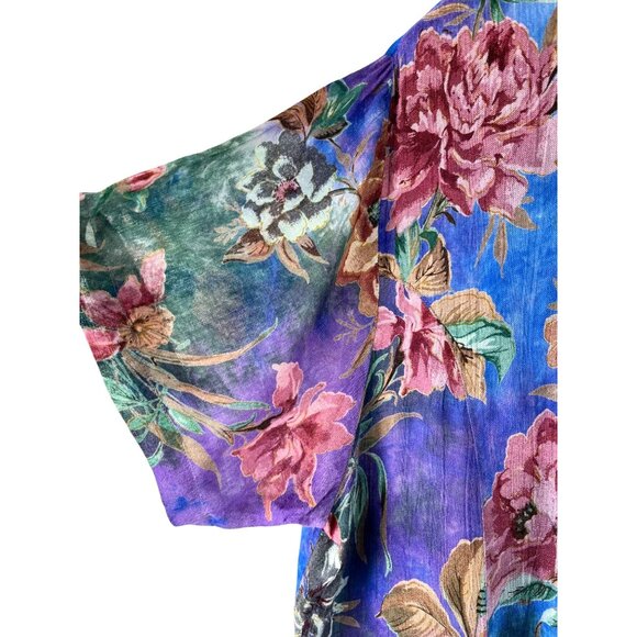 VTG 90's Cottage Core, Boho Coastal Grandma Floral Maxi Dress, Women's L - Picture 7 of 12